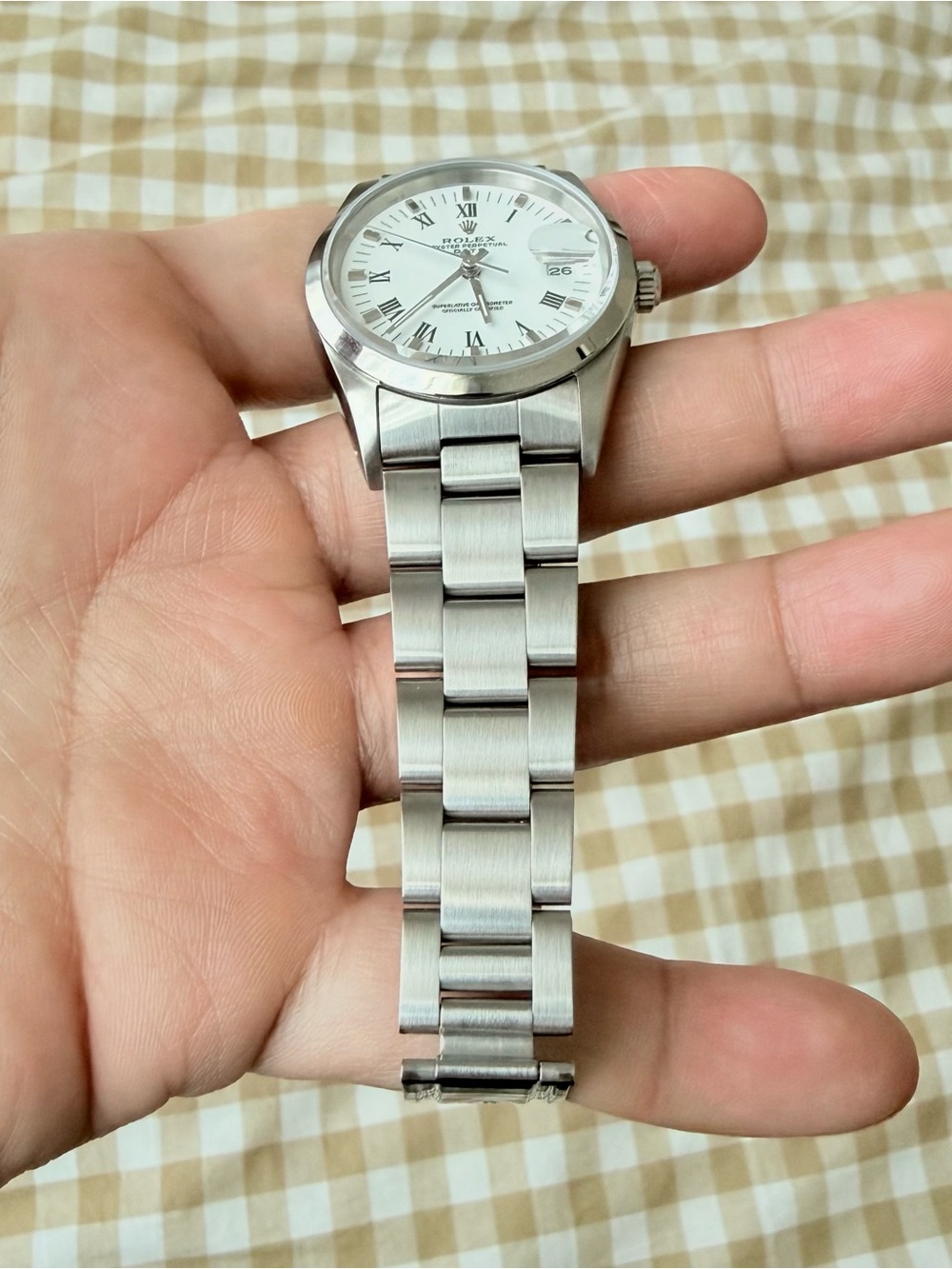 🥝 Rolex Oyster Perpetual Date 15200 – White Roman Dial – Box & Papers – EUC - Picture 4 of 12